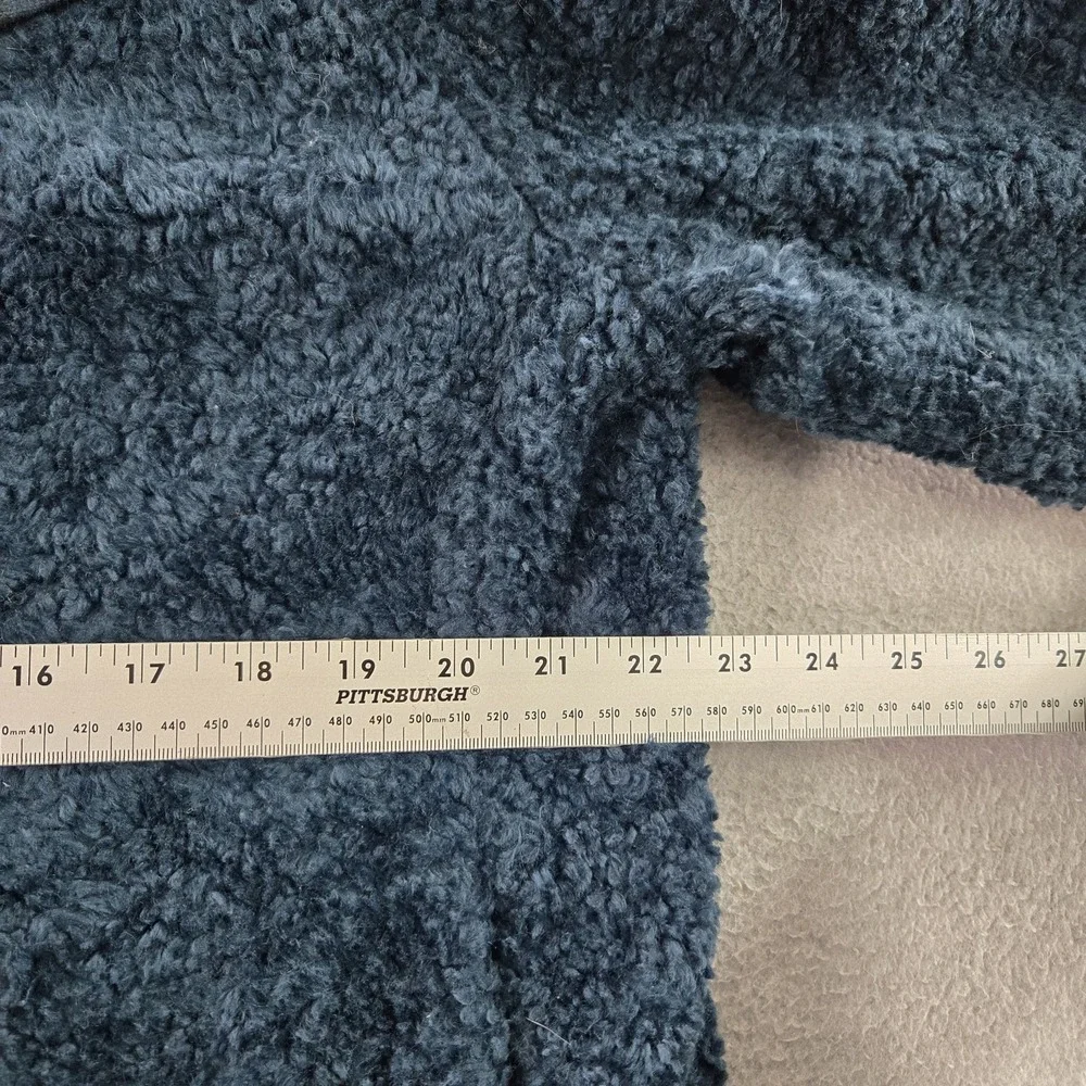 Pendleton Women Jacket XL Blue Wool‎ Blend Deep Pile Plaid Sherpa